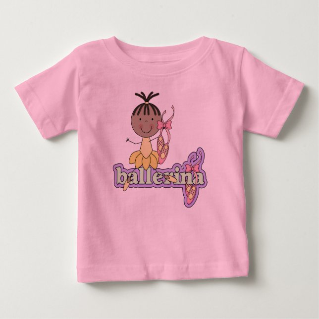 Camiseta Para Bebê Ballerina - Amarelo afro-americano bebê (Frente)