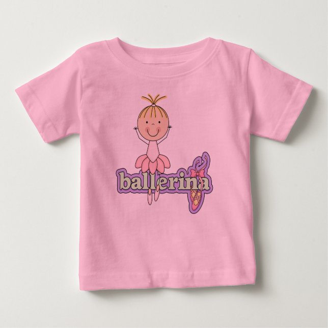 Camiseta Para Bebê Ballerina - Bebê Rosa Tutu Fato De Porte (Frente)