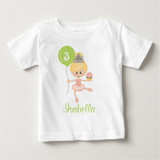 Camiseta Para Bebê Ballerina Birthday Toddler T-shirt Blonde