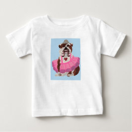 Camiseta Para Bebê Ballerina Bulldog