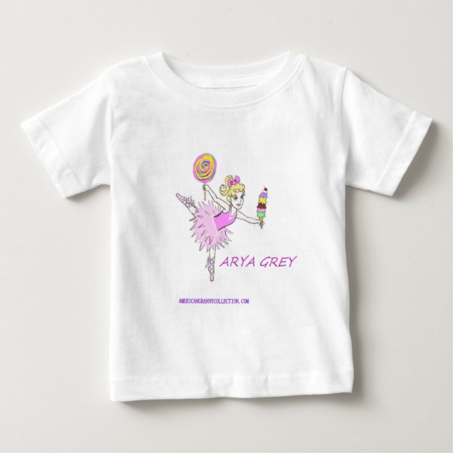 Camiseta Para Bebê Ballerina com nome personalizado (Frente)