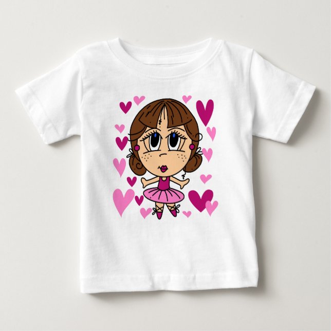 Camiseta Para Bebê Ballerina Girl (Frente)