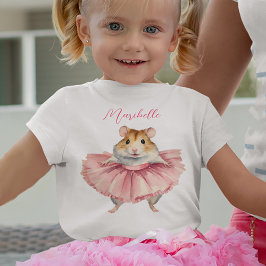 Camiseta Para Bebê Ballerina Hamster Girl