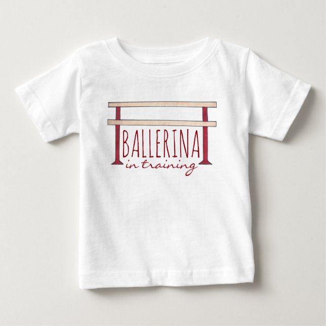 Camiseta Para Bebê Ballerina no Balé de Treinamento Barre Dançer (Frente)
