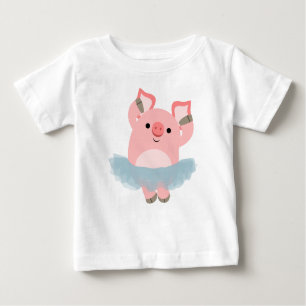 Camiseta Para Bebê Ballerina Pig Baby T-Shirt
