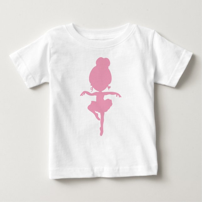 Camiseta Para Bebê Ballerina Silhouette, Balé Garota, Dançarina Balé (Frente)