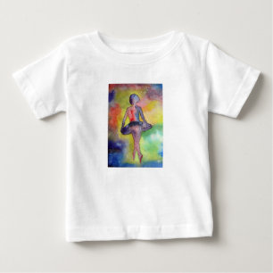 Camiseta Para Bebê Ballerina Space Watercolor Baby T-Shirt