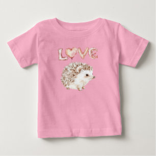 Camiseta Para Bebê Balões de Amor Coração Rosaouriço Fofinho