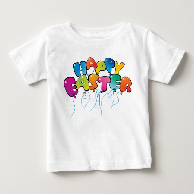 Camiseta Para Bebê Balões de felz pascoa (Frente)
