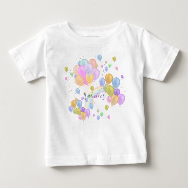 Camiseta Para Bebê Balões Pastel Towel (Frente)