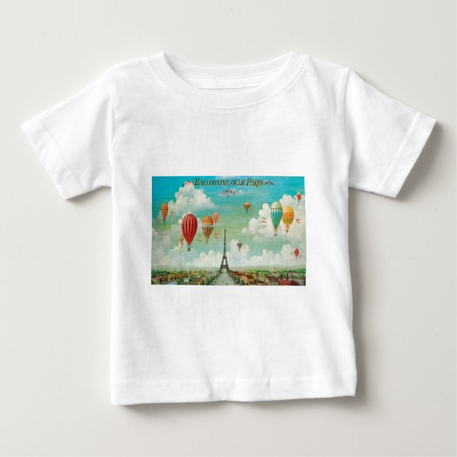 Camiseta Para Bebê Balonismo sobre Paris (Frente)