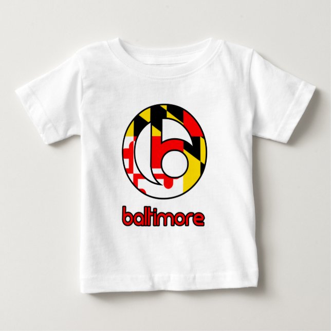 Camiseta Para Bebê Baltimore Maryland (Frente)
