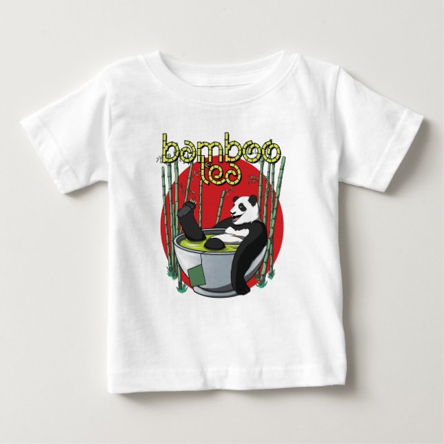 Camiseta Para Bebê Bamboo Tea Drinker Panda (Frente)