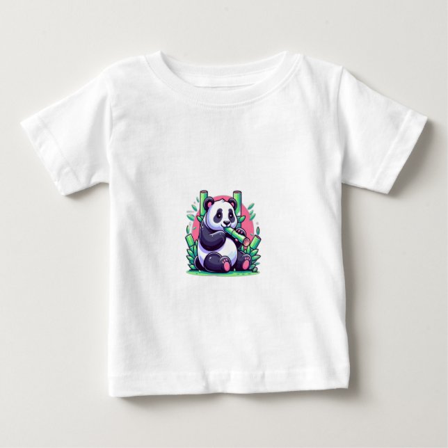 Camiseta Para Bebê Bambu: Banda Comendo Bambu (Frente)