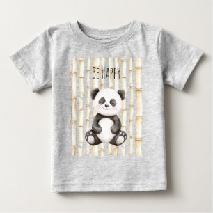 Camiseta Para Bebê Bambu do Panda Feliz