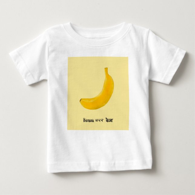 Camiseta Para Bebê Banana amarela (Frente)