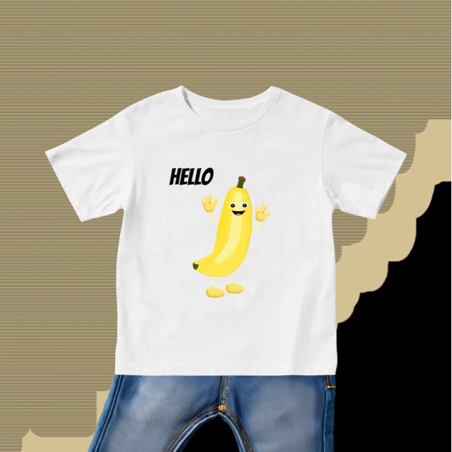 Camiseta Para Bebê Banana-branca (Criador carregado)