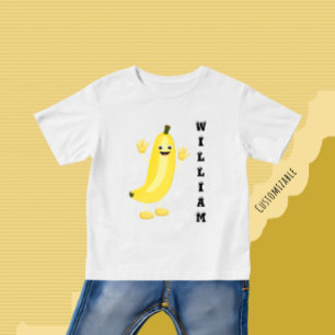 Camiseta Para Bebê Banana-branca