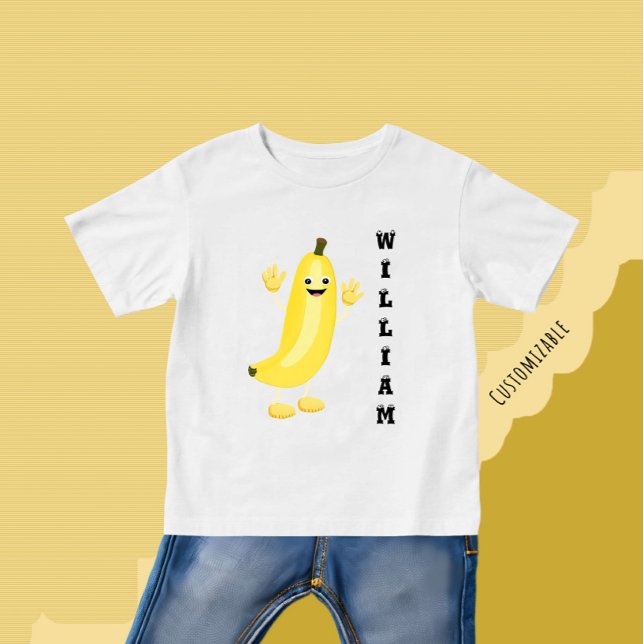 Camiseta Para Bebê Banana-branca (Criador carregado)