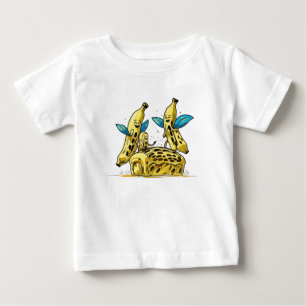 Camiseta Para Bebê Banana Engraçada e Cartoon Pão Crianças T-Shirt