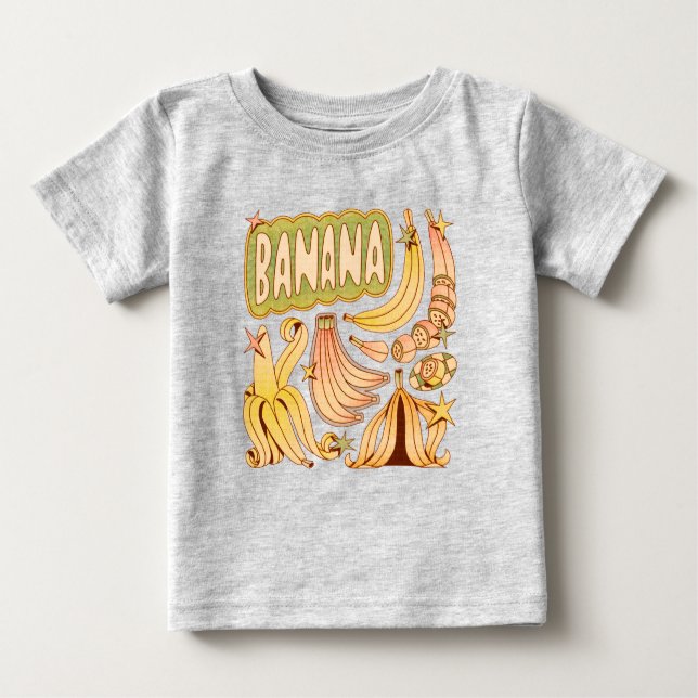 Camiseta Para Bebê Banana / Ilustração de Banana (Frente)