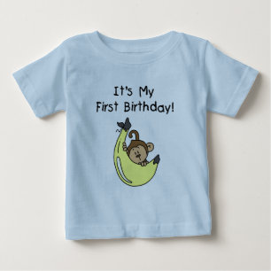 Camiseta Para Bebê Banana - primeiro aniversario de macaco
