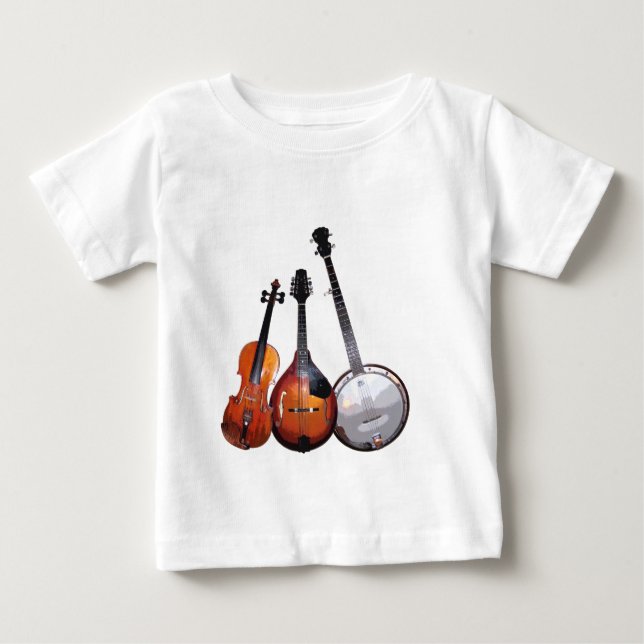 Camiseta Para Bebê Banda de Bluegrass filtrada (Frente)