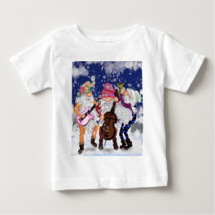 Camiseta Para Bebê Banda de Natal - Música Feliz -