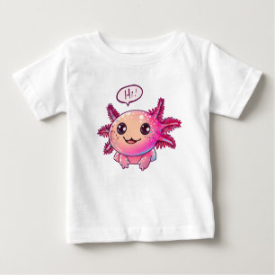 Camiseta Para Bebê Banda desenhada Axolotl em estilo cartoon
