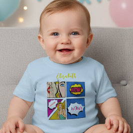 Camiseta Para Bebê banda desenhada pop