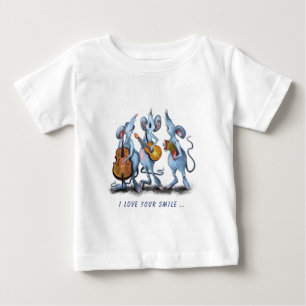 Camiseta Para Bebê Banda Romântica Engraçada Do Mouse - Adicione Se
