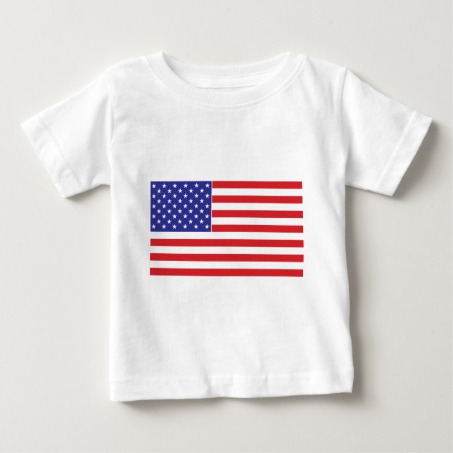 Camiseta Para Bebê Bandeira Americana (Frente)