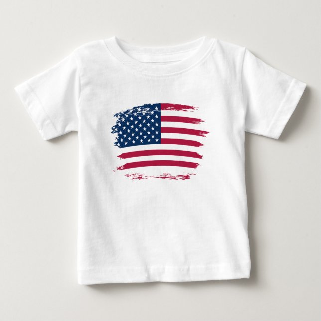 Camiseta Para Bebê bandeira americana (Frente)