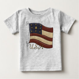 Camiseta Para Bebê bandeira americana