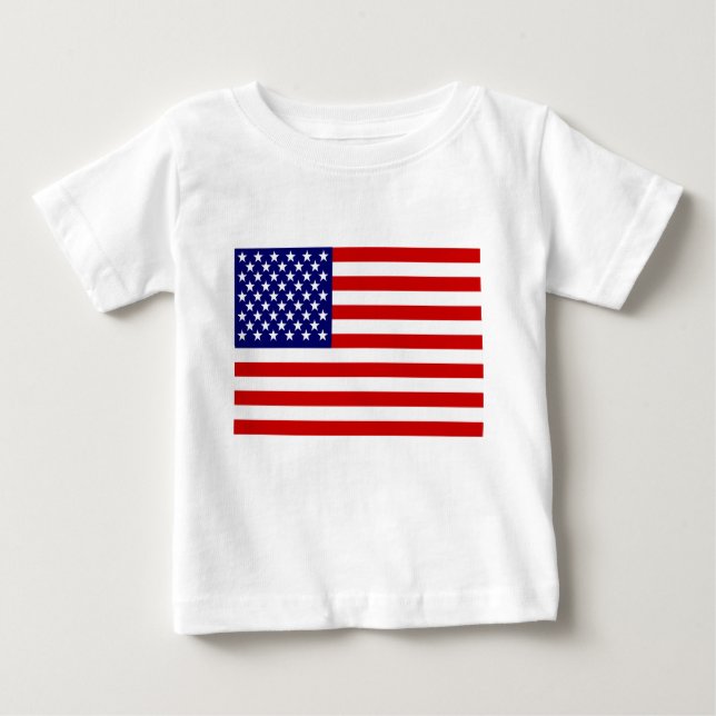 Camiseta Para Bebê Bandeira americana (Frente)