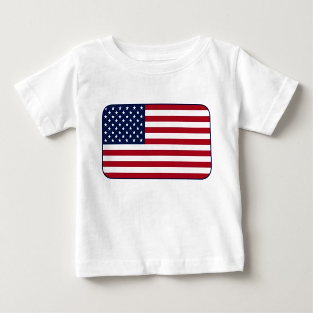 Camiseta Para Bebê Bandeira Americana (Frente)
