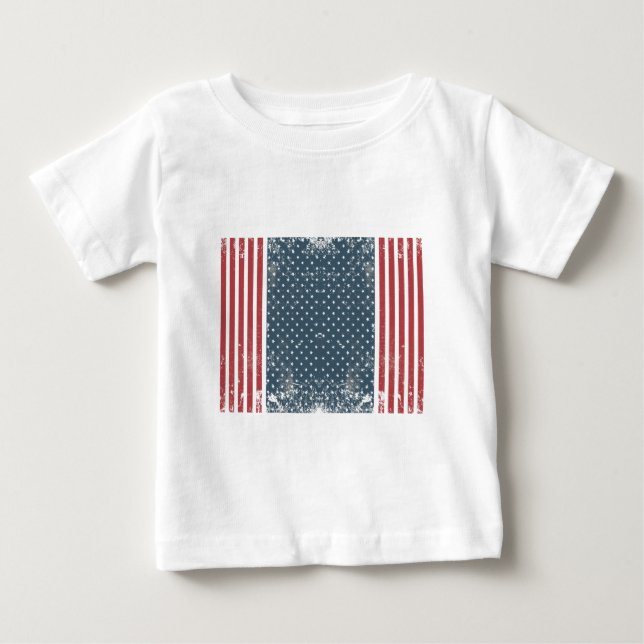 Camiseta Para Bebê bandeira americana vertical (Frente)