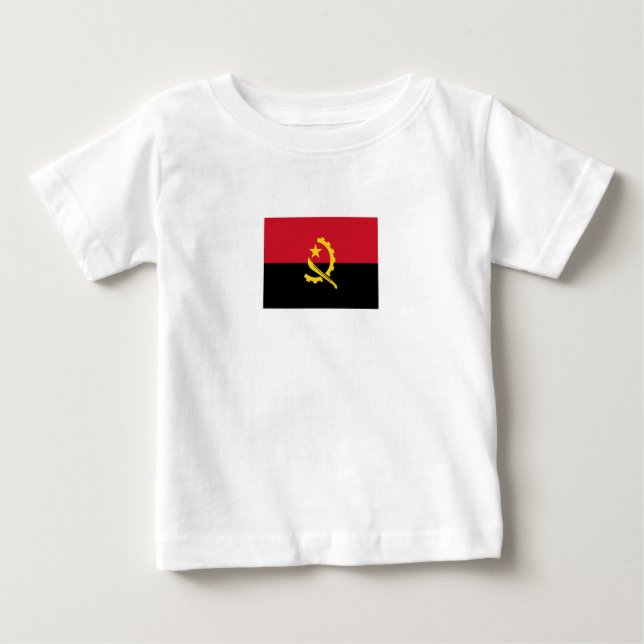 Camiseta Para Bebê Bandeira Angolana Patriótica (Frente)