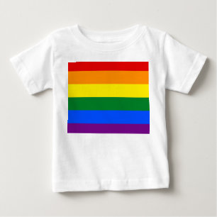 Camiseta Para Bebê Bandeira Arco-Íris (LGBT)