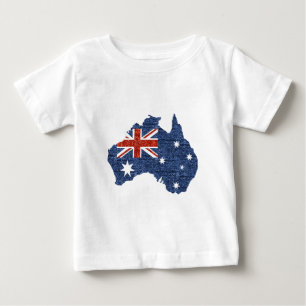 Camiseta Para Bebê bandeira australiana sequencial
