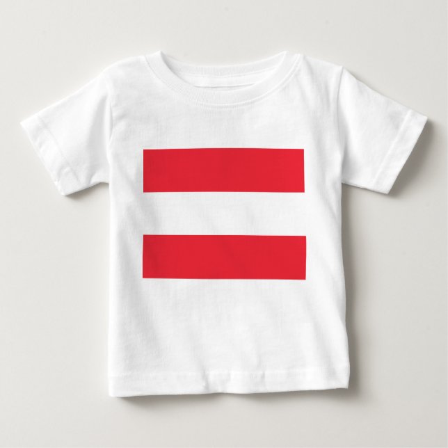 Camiseta Para Bebê Bandeira Austríaca (Áustria) (Frente)