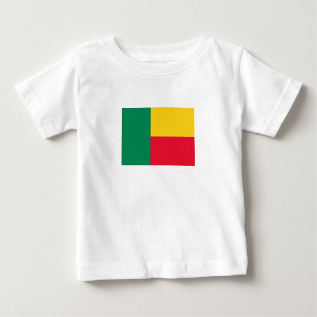 Camiseta Para Bebê Bandeira Benim Patriótica (Frente)