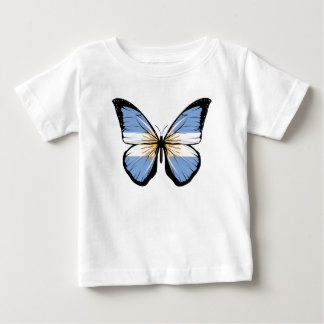 Camiseta Para Bebê Bandeira Borboleta Argentina