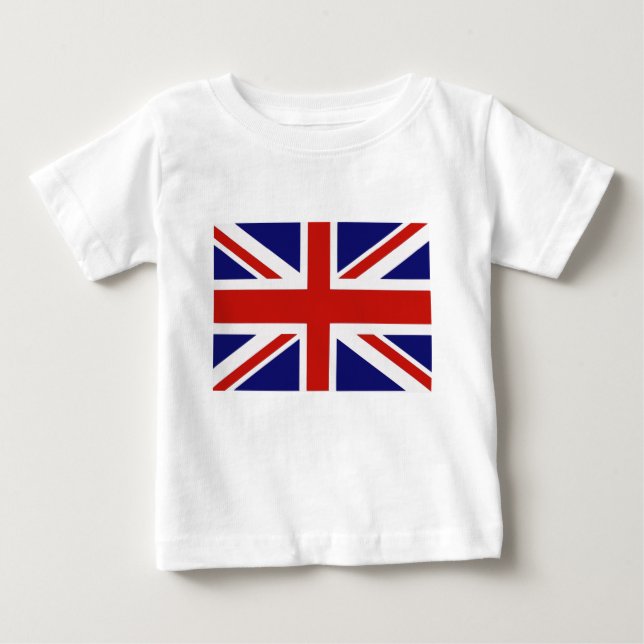 Camiseta Para Bebê bandeira britânica (Frente)