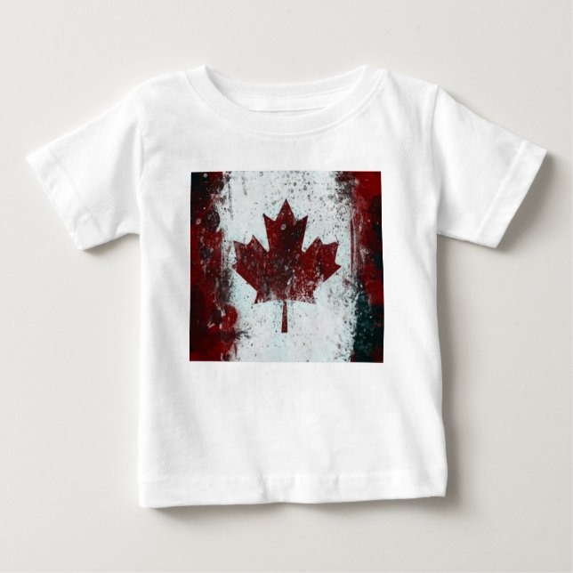 Camiseta Para Bebê Bandeira canadense T-Shirt (Frente)