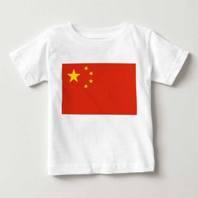 Camiseta Para Bebê Bandeira Chinesa (China) (Frente)