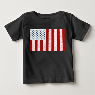 Camiseta Para Bebê Bandeira Civil dos EUA em tempo de paz