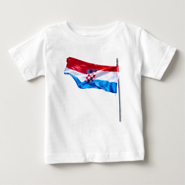 Camiseta Para Bebê Bandeira croata (Frente)