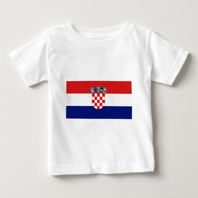 Camiseta Para Bebê Bandeira croata - Trobojnica (Frente)