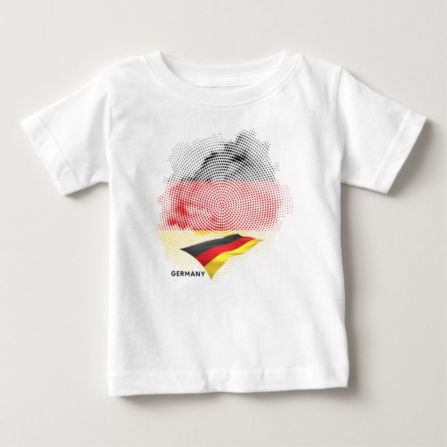 Camiseta Para Bebê bandeira da Alemanha (Frente)